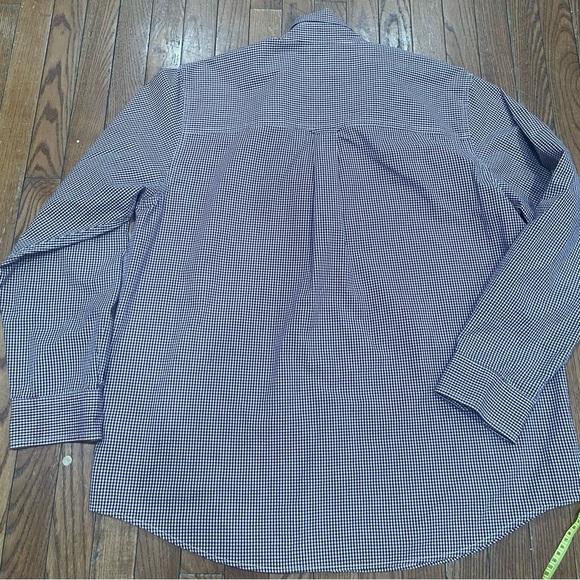 Chaps Maroon and White Plaid Shirt - Picture 4 of 11